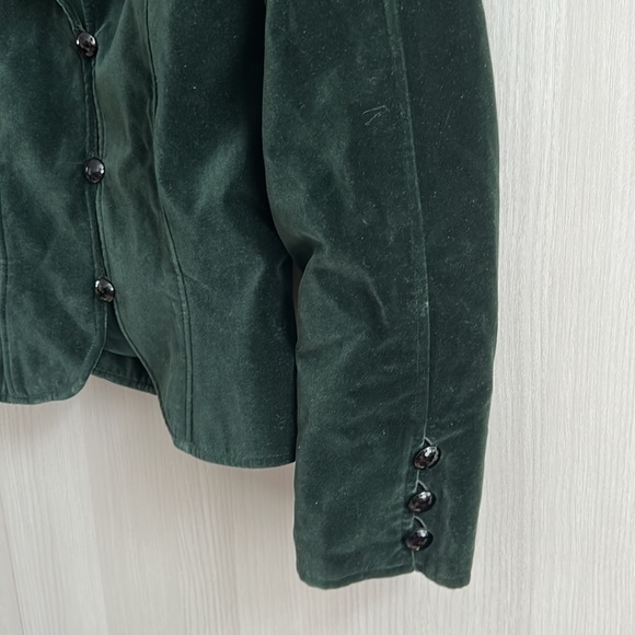 Vintage 70’s YSL Rive Gauche velours high neck blazer size 38 ( 4/6) emerald - Picture 4 of 12